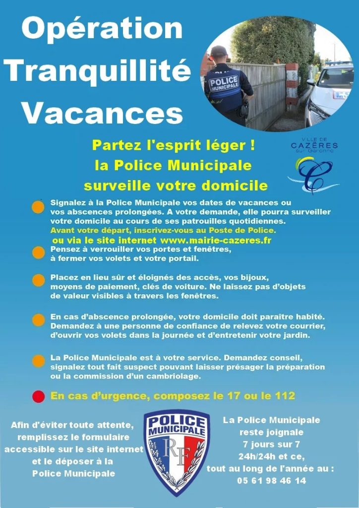 opération tranquillité vacances