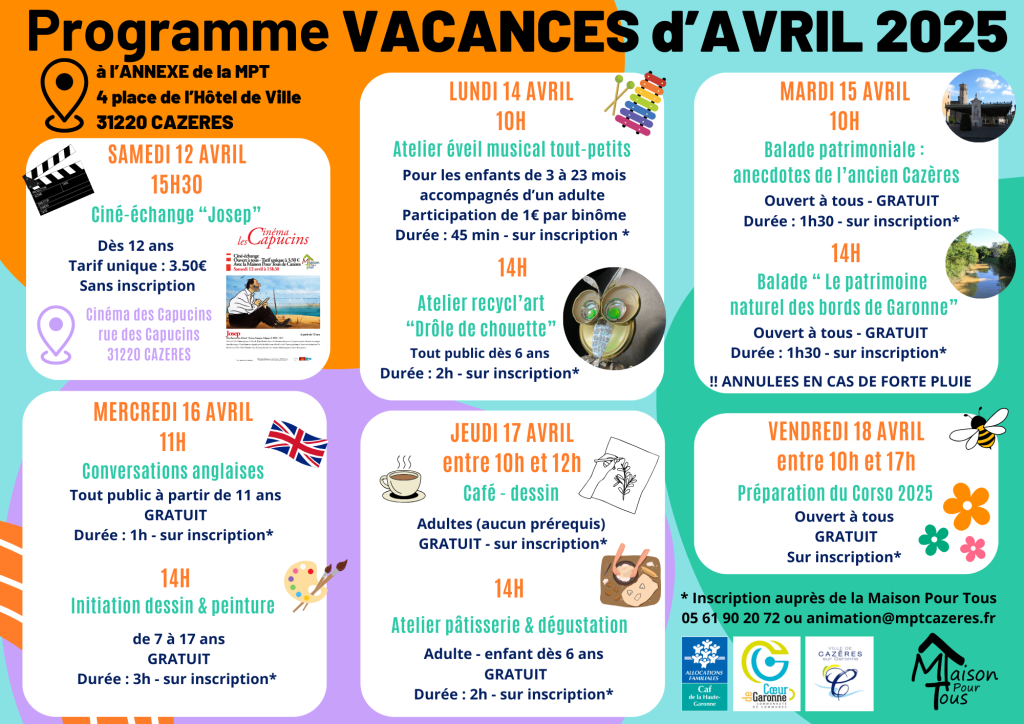 programme vacances avril
